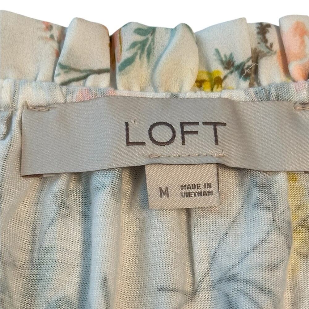 LOFT Floral Women's Shirt - v neck with string ties - Picture 3 of 7